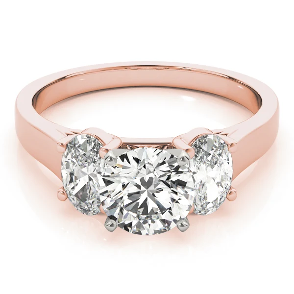 3.30Ct Round Lab-Grown Diamond 3-Stone Ring, Oval Side Diamonds - Image 12