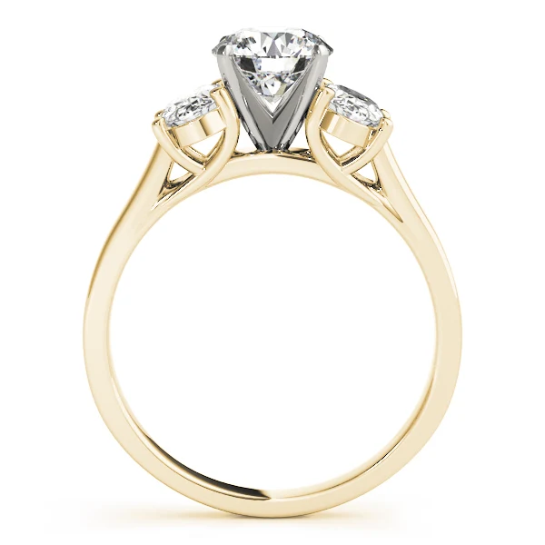 3.30Ct Round Lab-Grown Diamond 3-Stone Ring, Oval Side Diamonds - Image 4