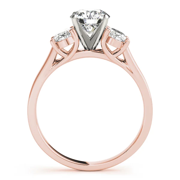 3.30Ct Round Lab-Grown Diamond 3-Stone Ring, Oval Side Diamonds - Image 5