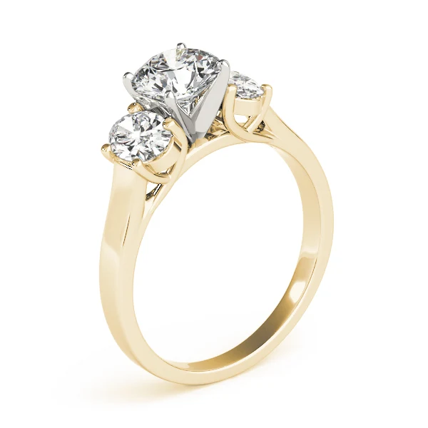 3.30Ct Round Lab-Grown Diamond 3-Stone Ring, Oval Side Diamonds - Image 7