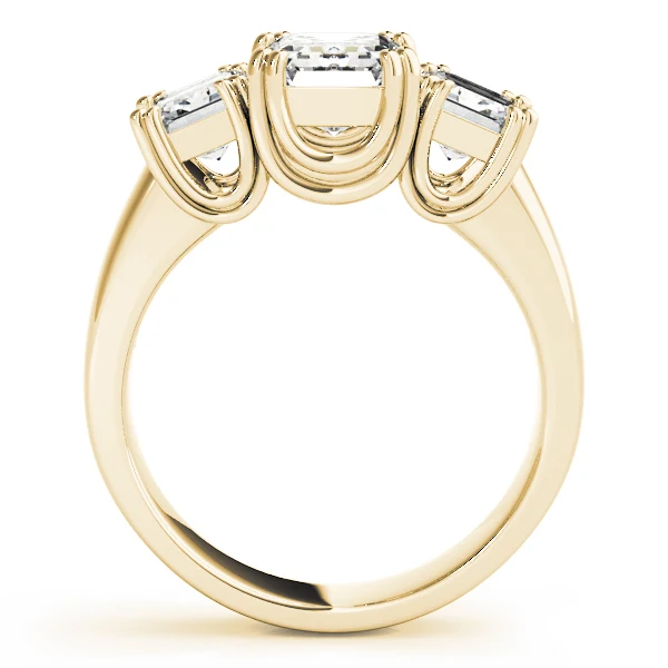 3.60 Carat Emerald Cut Lab Diamond 3-Stone Trinity Ring Double Prong Set - Image 4