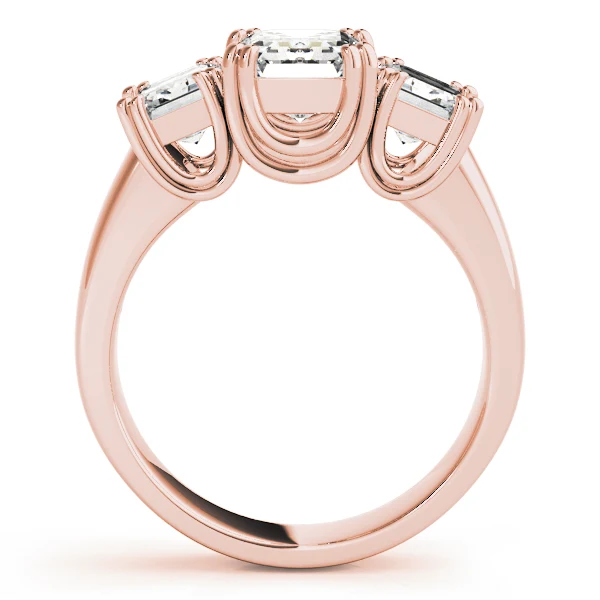 3.60 Carat Emerald Cut Lab Diamond 3-Stone Trinity Ring Double Prong Set - Image 5