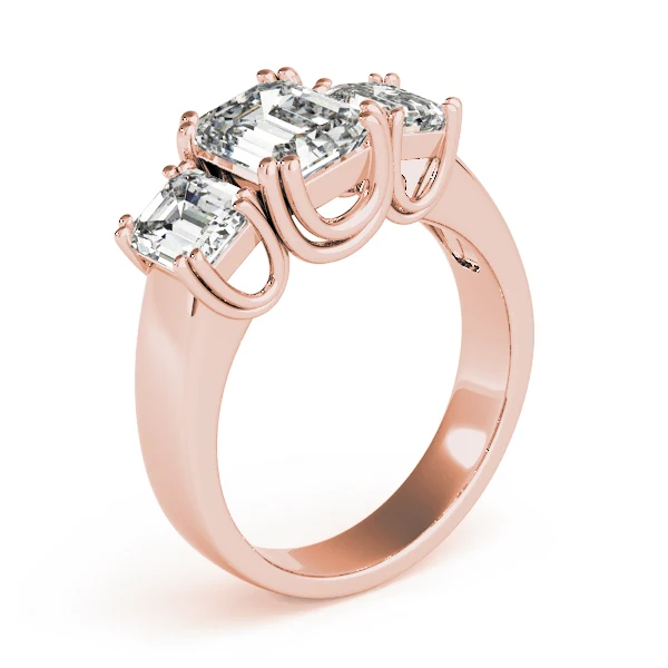 3.60 Carat Emerald Cut Lab Diamond 3-Stone Trinity Ring Double Prong Set - Image 8