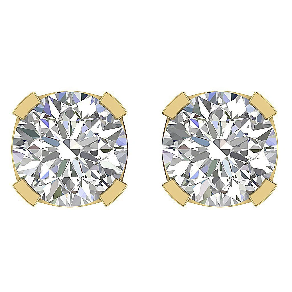 4 Prong Set Big Solitaire Lab Grown Diamond VS F 3.00-4.00 Carat Stud Earring 14K White Gold - Image 2