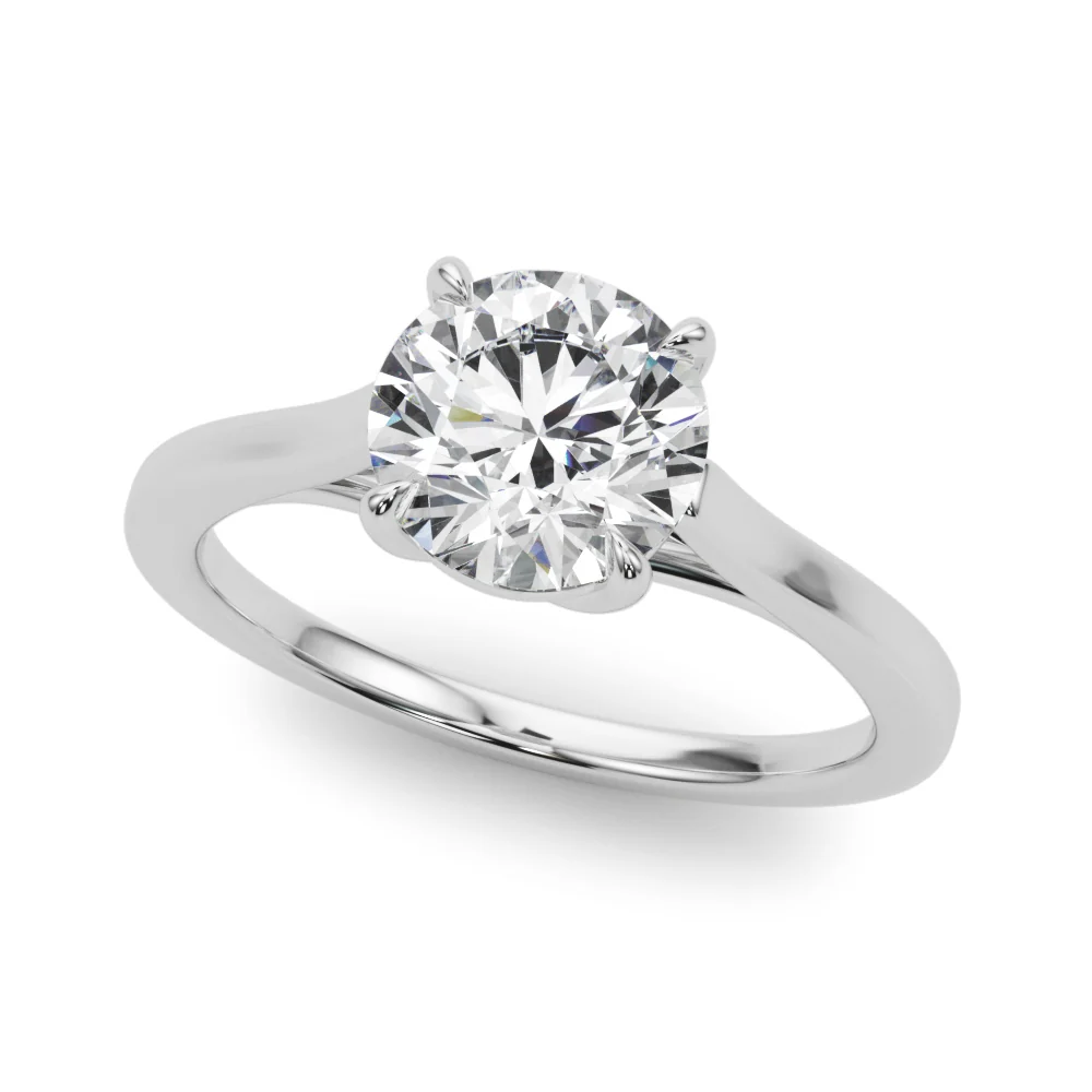 4-Prong Solitaire Engagement Ring VS F 1.50-3.00 Carat Lab Grown Diamond 14K Solid Gold - Image 2