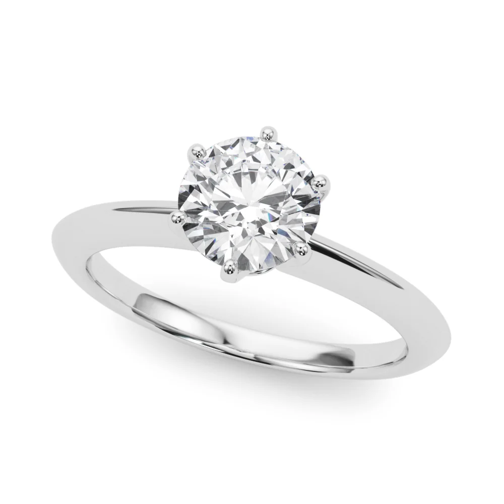 6-Prong Lab Grown Round Diamond Solitaire Ring 1-3 Carat VS F Clarity 14K Solid Gold - Image 2
