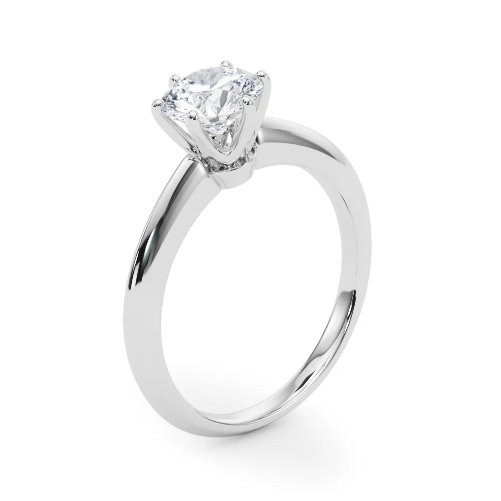 6-Prong Lab Grown Round Diamond Solitaire Ring 1-3 Carat VS F Clarity 14K Solid Gold - Image 4