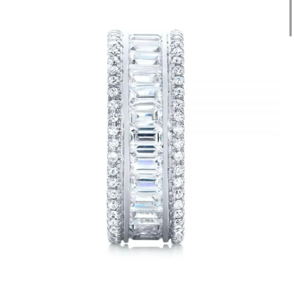Additional Payment For Round Baguette Diamond VVS1 E 3.90 Ct Eternity Anniversary Ring 14K White Gold - Image 4