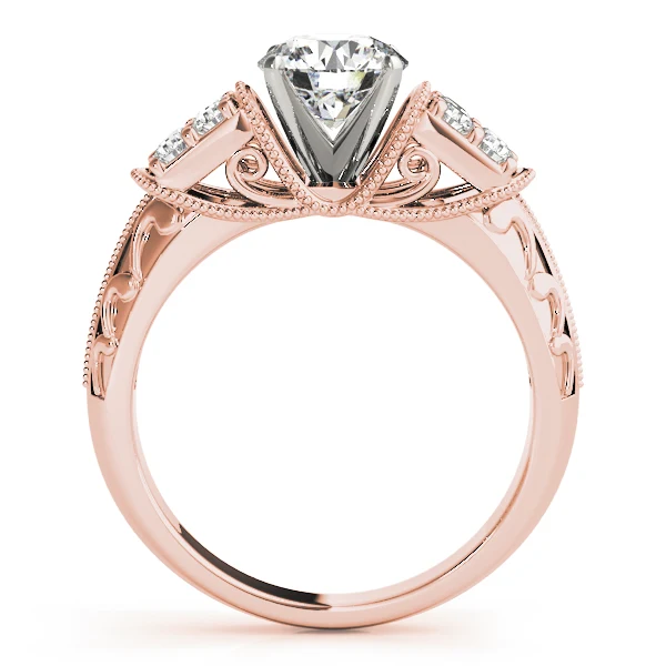Antique Engraved Engagement Ring VS F 1.30 Carat Round Lab Grown Diamond 14K Solid Gold - Image 5