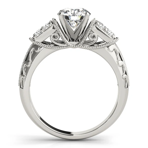 Antique Engraved Engagement Ring VS F 1.30 Carat Round Lab Grown Diamond 14K Solid Gold - Image 6