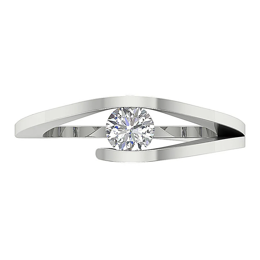 Bar Set 0.55Ct G-I1/SI1 Diamond Single Solitaire Wedding Ring  14k/18k Solid Yellow Gold - Image 6