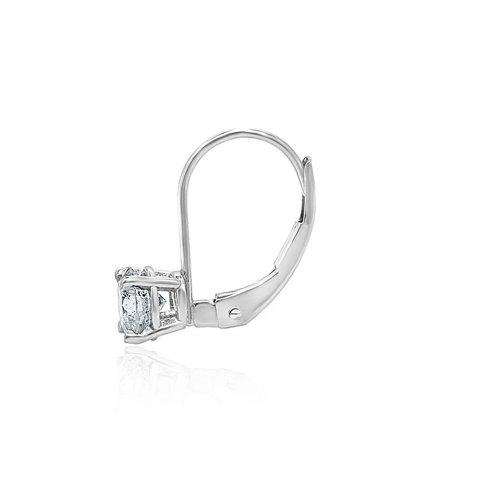 14k/18k White Yellow Rose Gold I1/SI1 G 1.50Ct Genuine Diamond Lever Back Studs Earrings - Image 4