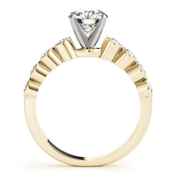Brilliant Round Lab Grown Diamond VS F 1.40 Ct Ring with Bubble Band 14K Solid Gold Wedding Ring - Image 4