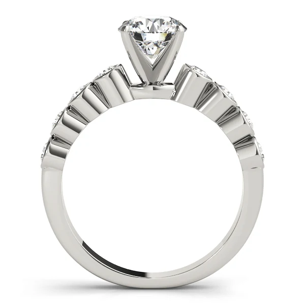 Brilliant Round Lab Grown Diamond VS F 1.40 Ct Ring with Bubble Band 14K Solid Gold Wedding Ring - Image 6