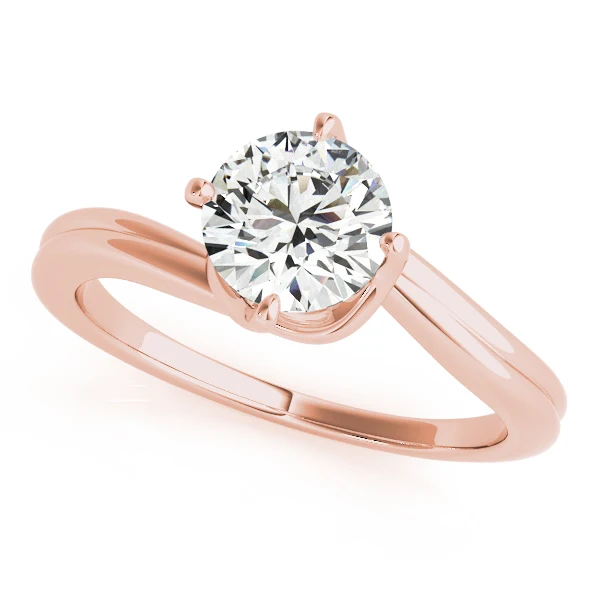 Bypass Solitaire Engagement Ring 1.00-1.25 Carat VS F Round Cut Lab Grown Diamond in 14K Solid Gold - Image 3