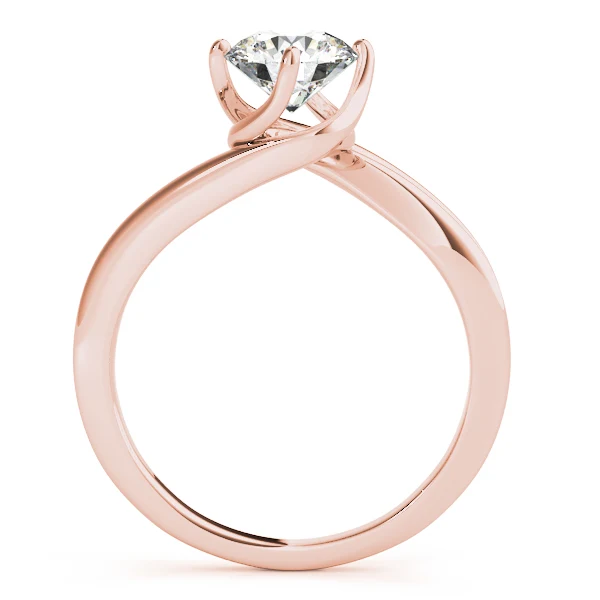 Bypass Solitaire Engagement Ring 1.00-1.25 Carat VS F Round Cut Lab Grown Diamond in 14K Solid Gold - Image 5