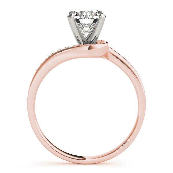 Bypass Swirl Engagement Ring VS F 1.05Carat Round Cut Lab Grown Diamond 14K Rose Gold - Image 5