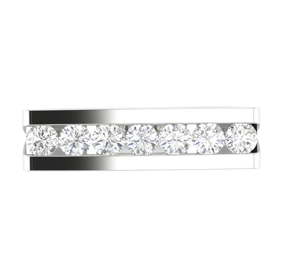 The Hannah Channel Set 14K White Yellow Rose Fashion Anniversary Ring Natural Diamond - Image 6