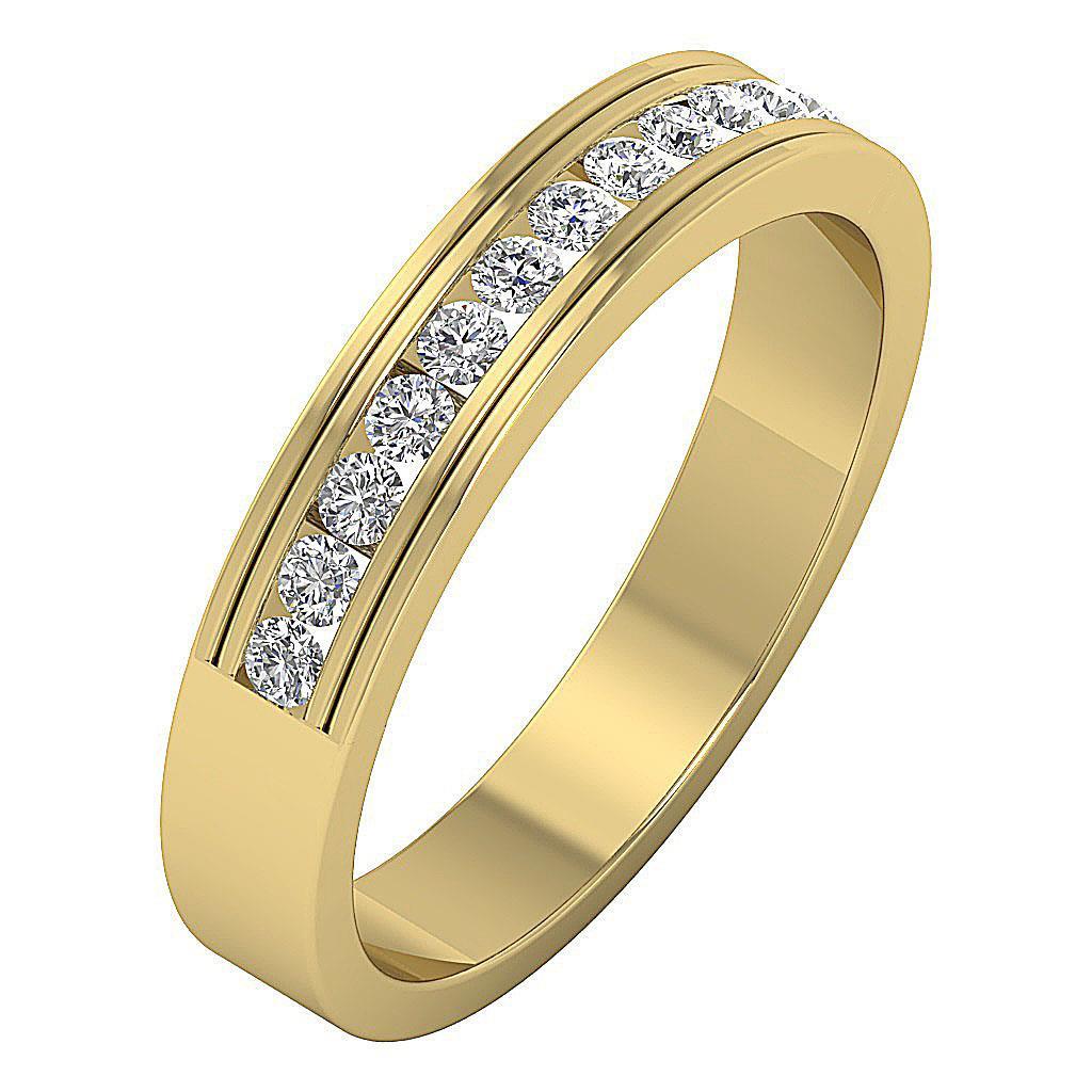 The Hannah Channel Set Men's Anniversary Band Natural Round Cut Diamond Ring 14k White Gold - Image 3