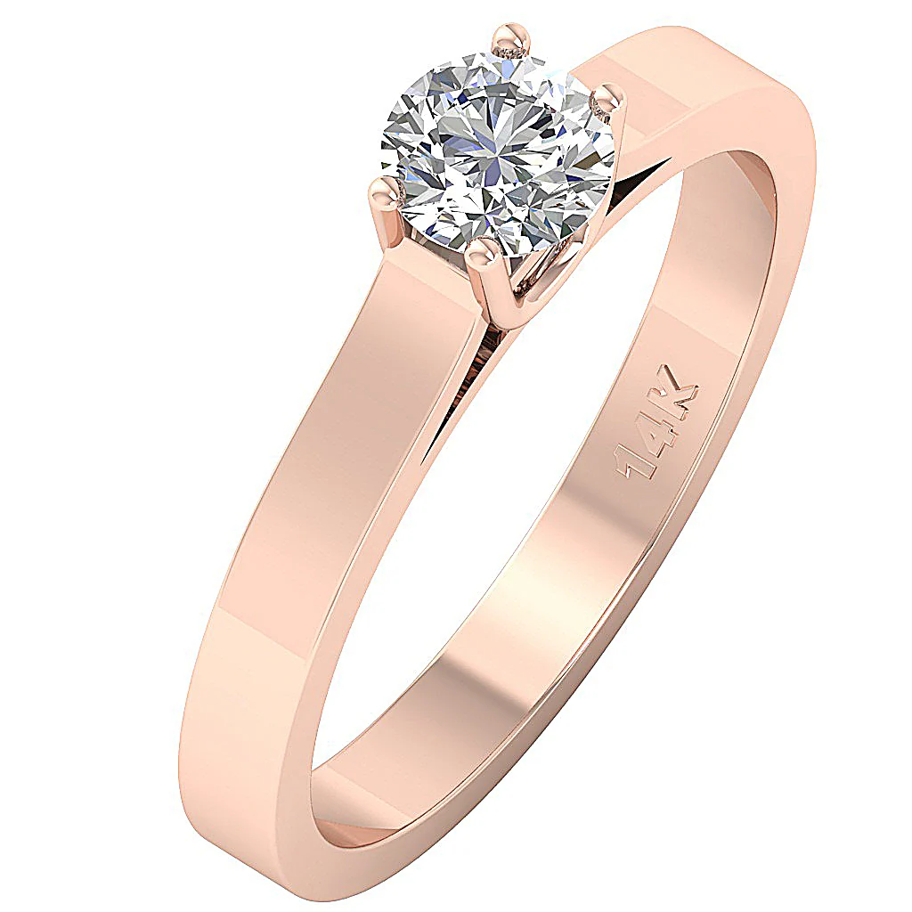 Classic 0.50Ct Solitaire Diamond Ring - Handcrafted 14k/18k Solid Gold Engagement Band - Image 3