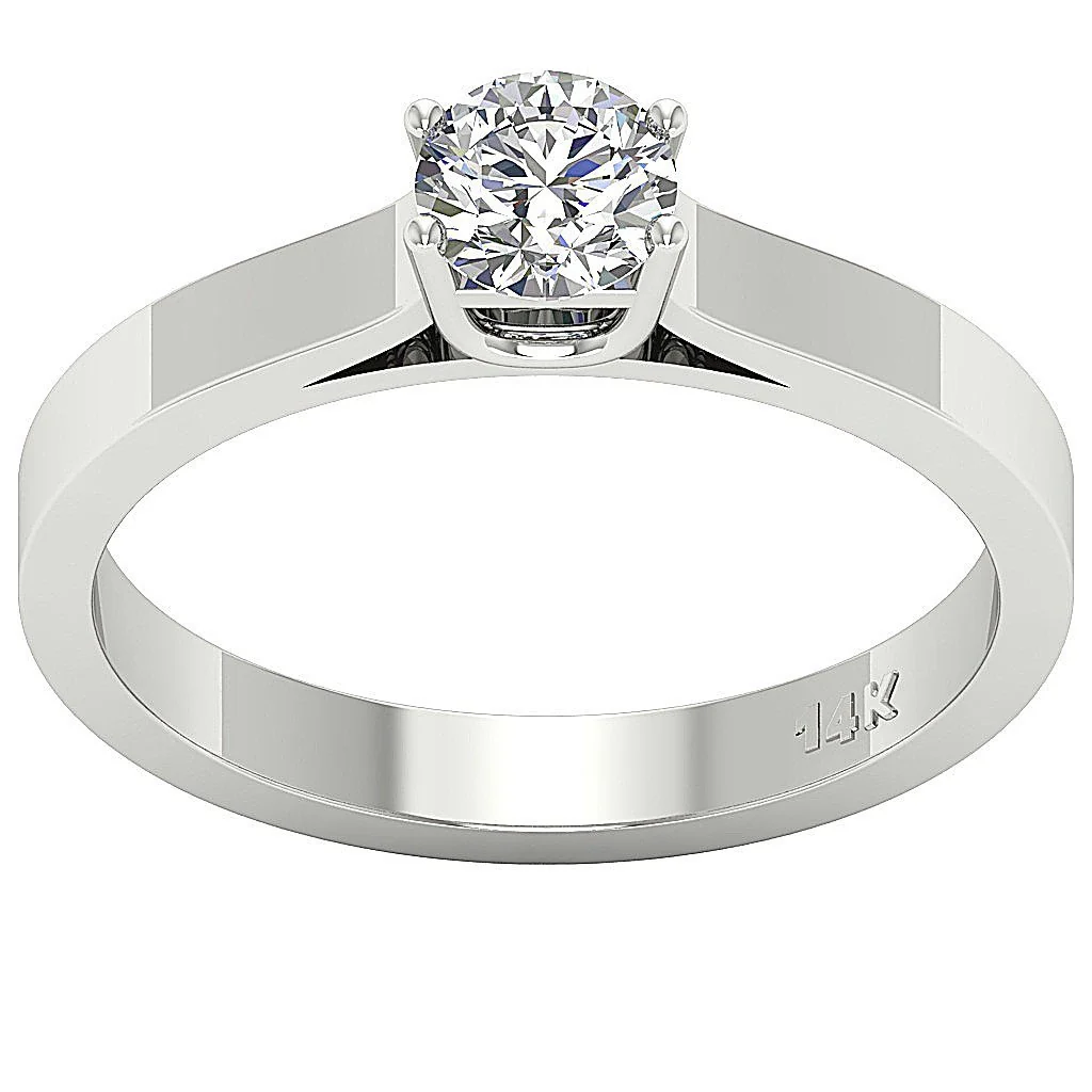 Classic 0.50Ct Solitaire Diamond Ring - Handcrafted 14k/18k Solid Gold Engagement Band - Image 4