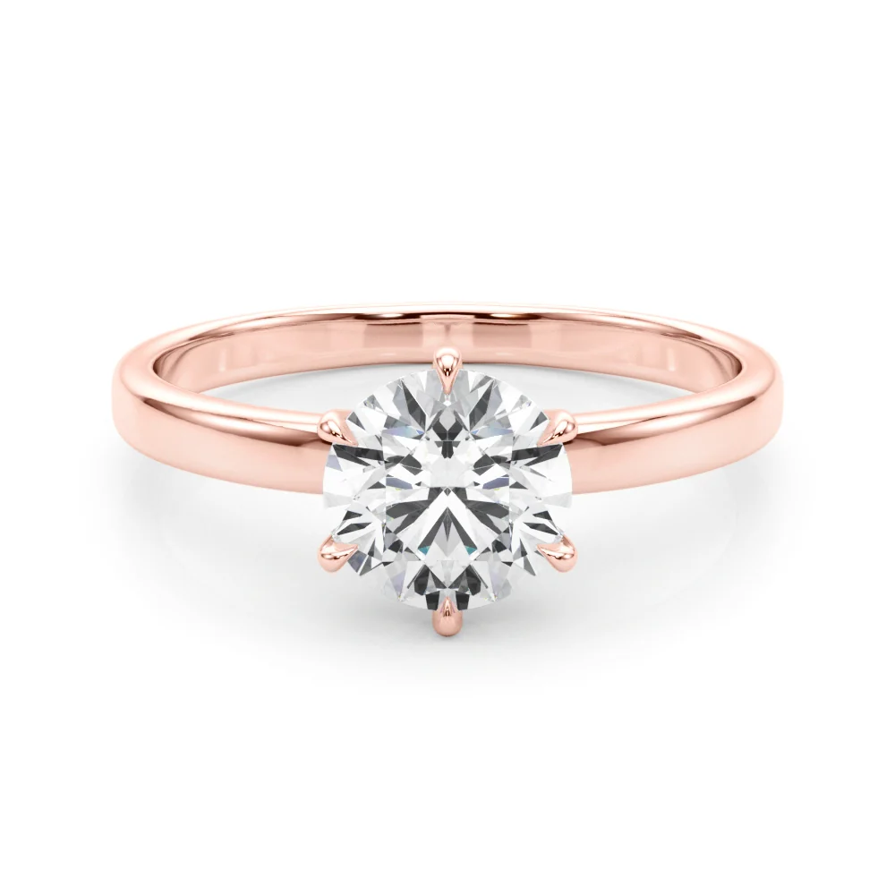 Classic 6-Prong VS F 1.00-3.00 Carat Round Lab Grown Diamond Solitaire Annivesary Ring 14K Solid Gold - Image 12
