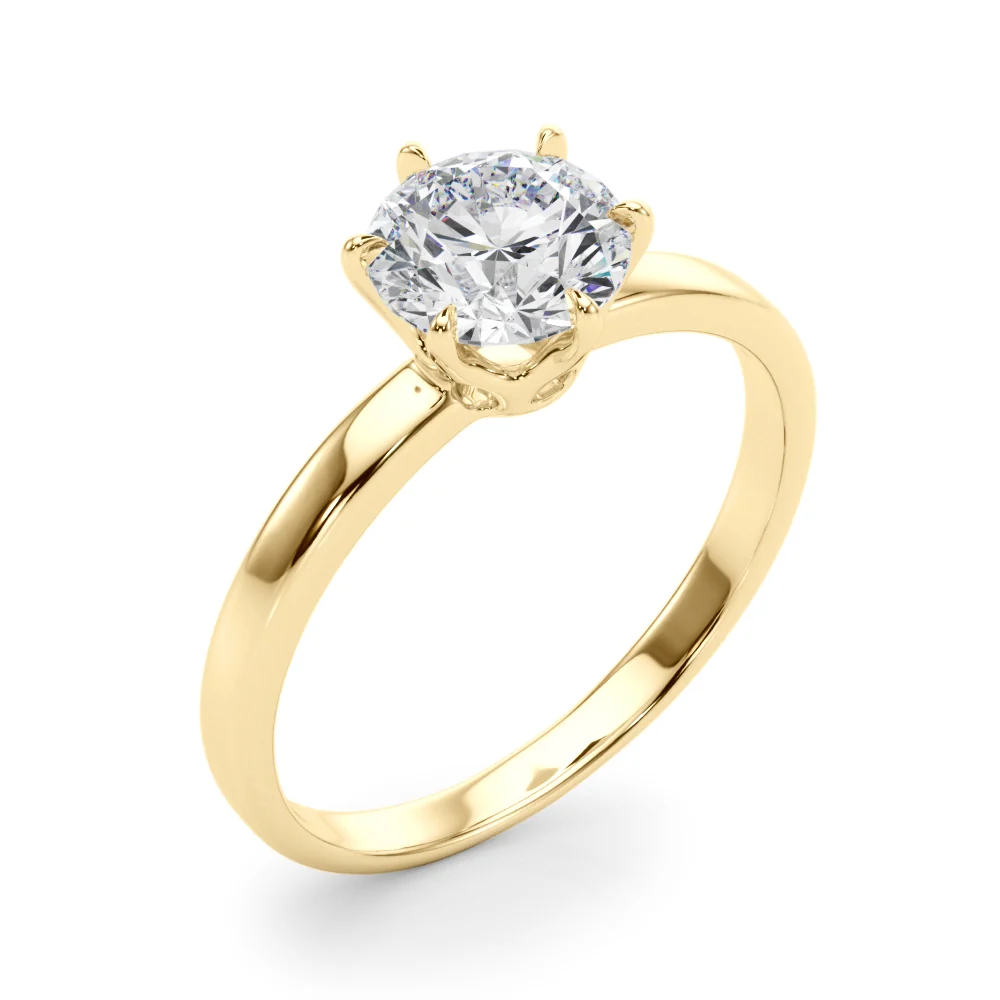 Classic 6-Prong VS F 1.00-3.00 Carat Round Lab Grown Diamond Solitaire Annivesary Ring 14K Solid Gold - Image 5