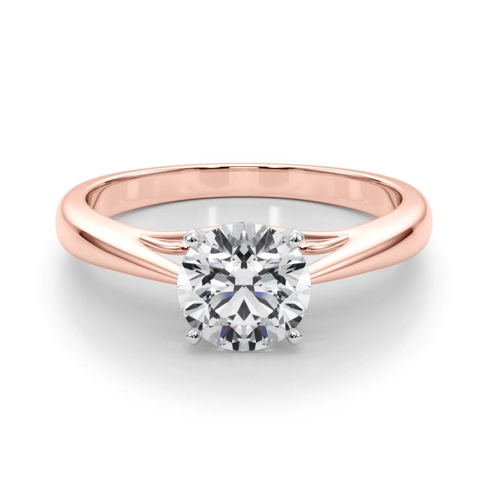 Classic Round Lab Grown Diamond Ring with Elegant Scrollwork Basket VS F 1.00 Carat 14K Solid Gold - Image 11