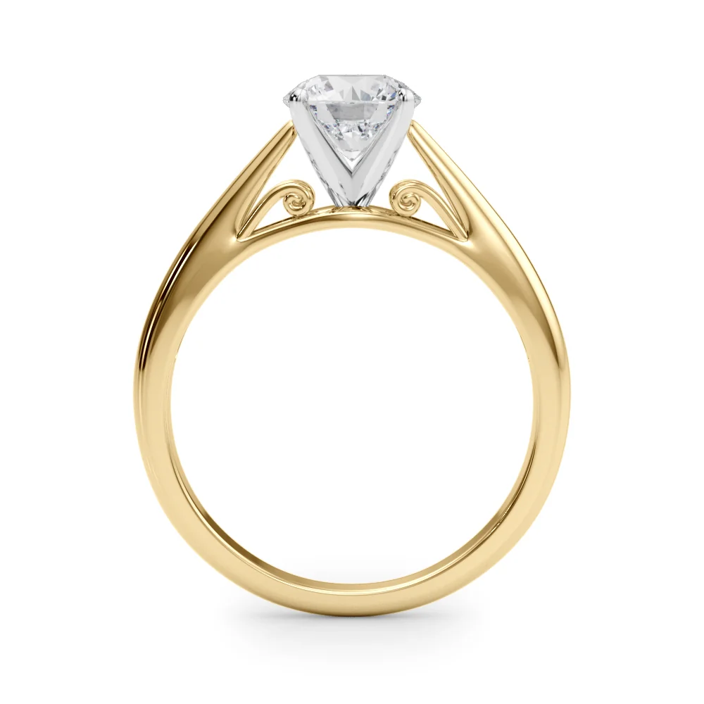 Classic Round Lab Grown Diamond Ring with Elegant Scrollwork Basket VS F 1.00 Carat 14K Solid Gold - Image 7