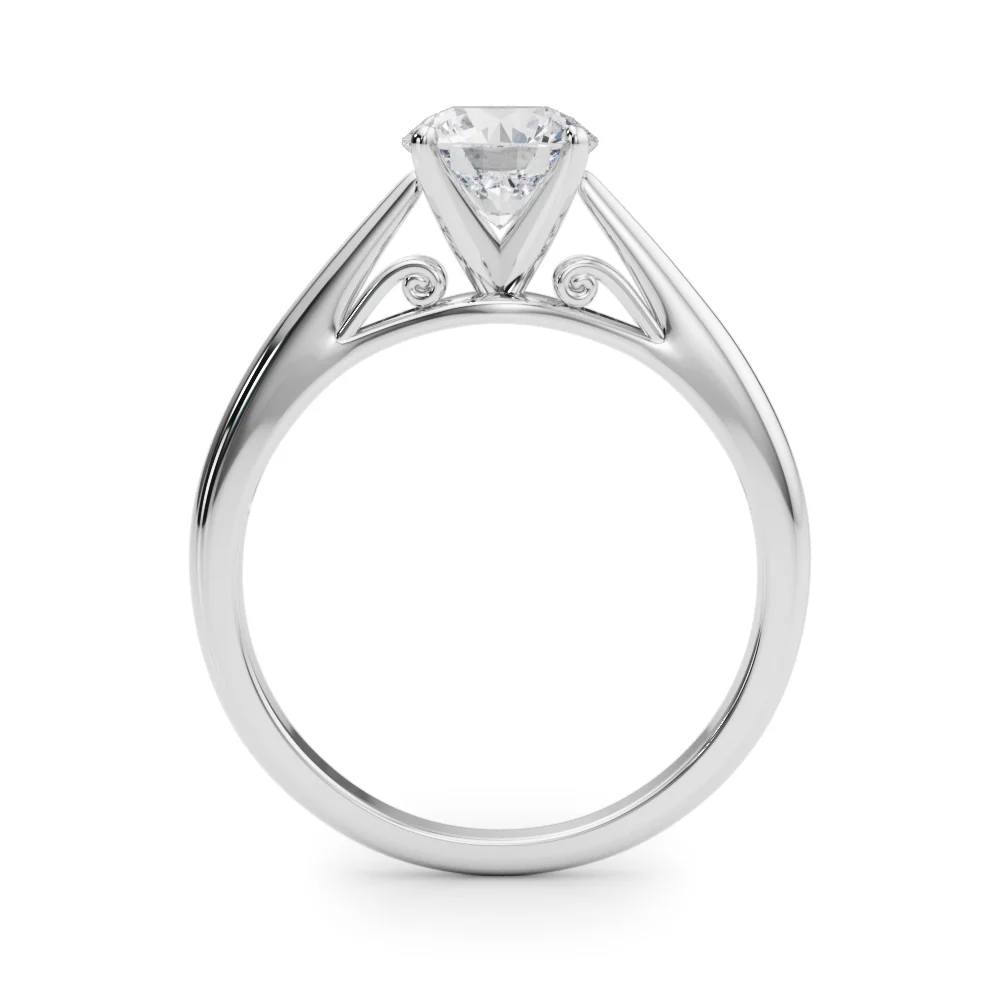 Classic Round Lab Grown Diamond Ring with Elegant Scrollwork Basket VS F 1.00 Carat 14K Solid Gold - Image 9
