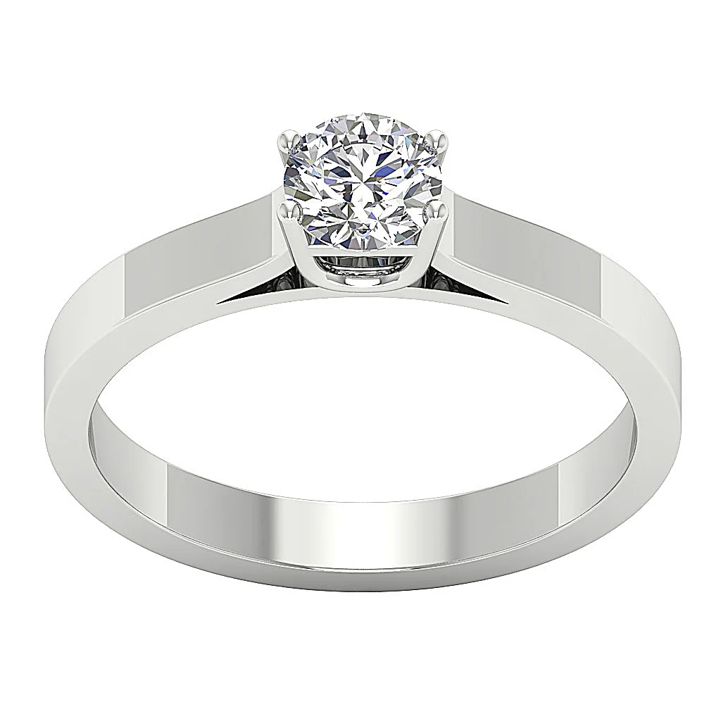 Classic Round Solitaire Lab-Grown Diamond Engagement Ring 0.50-1.00 Ct VS Clarity, F Color 14K Gold - Image 4