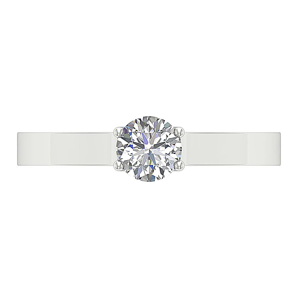 Classic Round Solitaire Lab-Grown Diamond Engagement Ring 0.50-1.00 Ct VS Clarity, F Color 14K Gold - Image 6