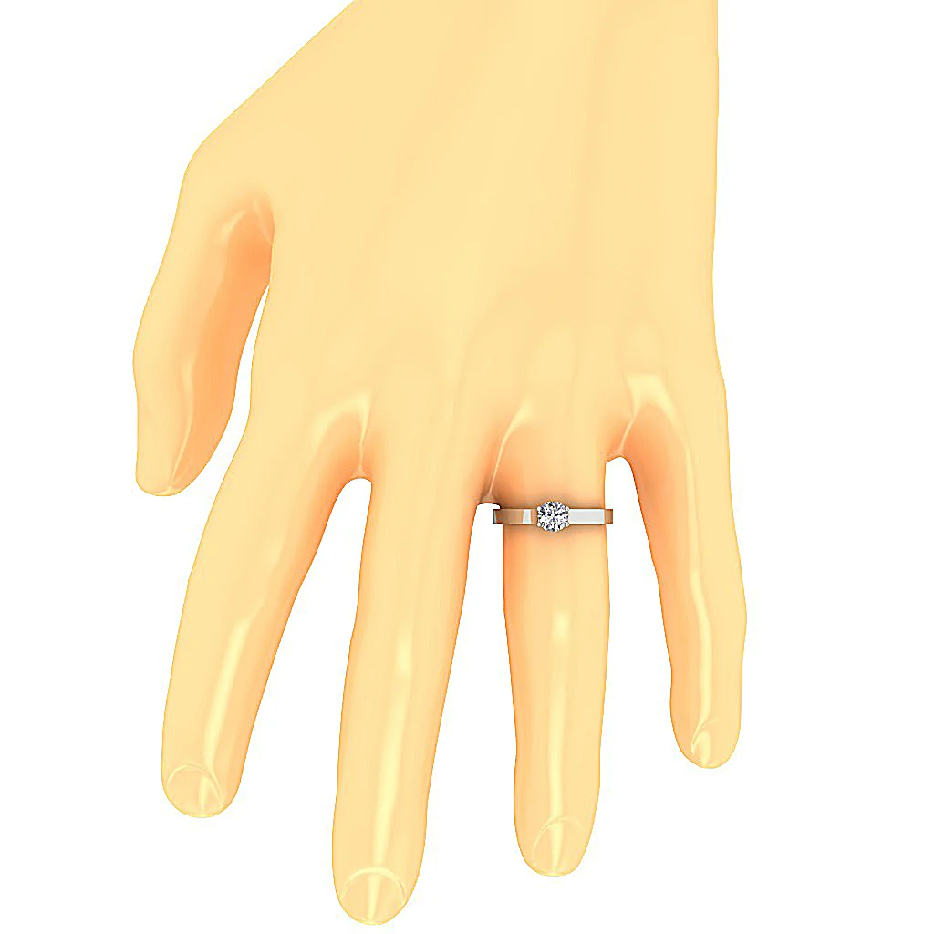 Classic Round Solitaire Lab-Grown Diamond Engagement Ring 0.50-1.00 Ct VS Clarity, F Color 14K Gold - Image 7