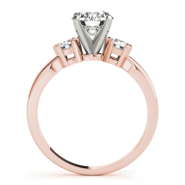 1.25 Ct Round Lab Grown Diamond Three Stone Engagement Ring Prong Semi Bezel Set - Image 5