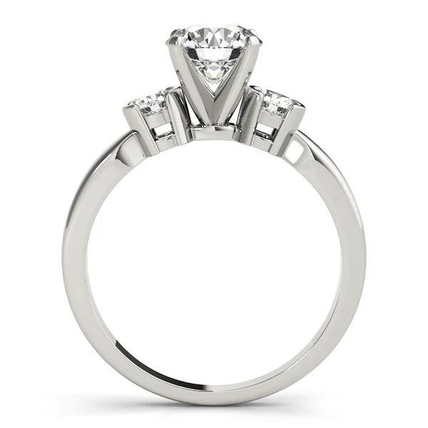 1.25 Ct Round Lab Grown Diamond Three Stone Engagement Ring Prong Semi Bezel Set - Image 6
