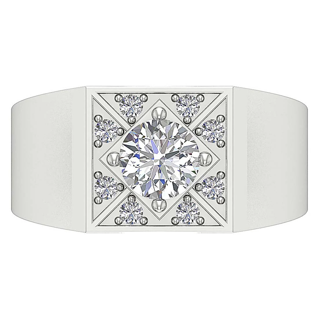The Olivia 1 Carat Center Round Cut Diamond Mens Engagement Ring 1.30TCW Prong Set 14k Yellow Gold - Image 3