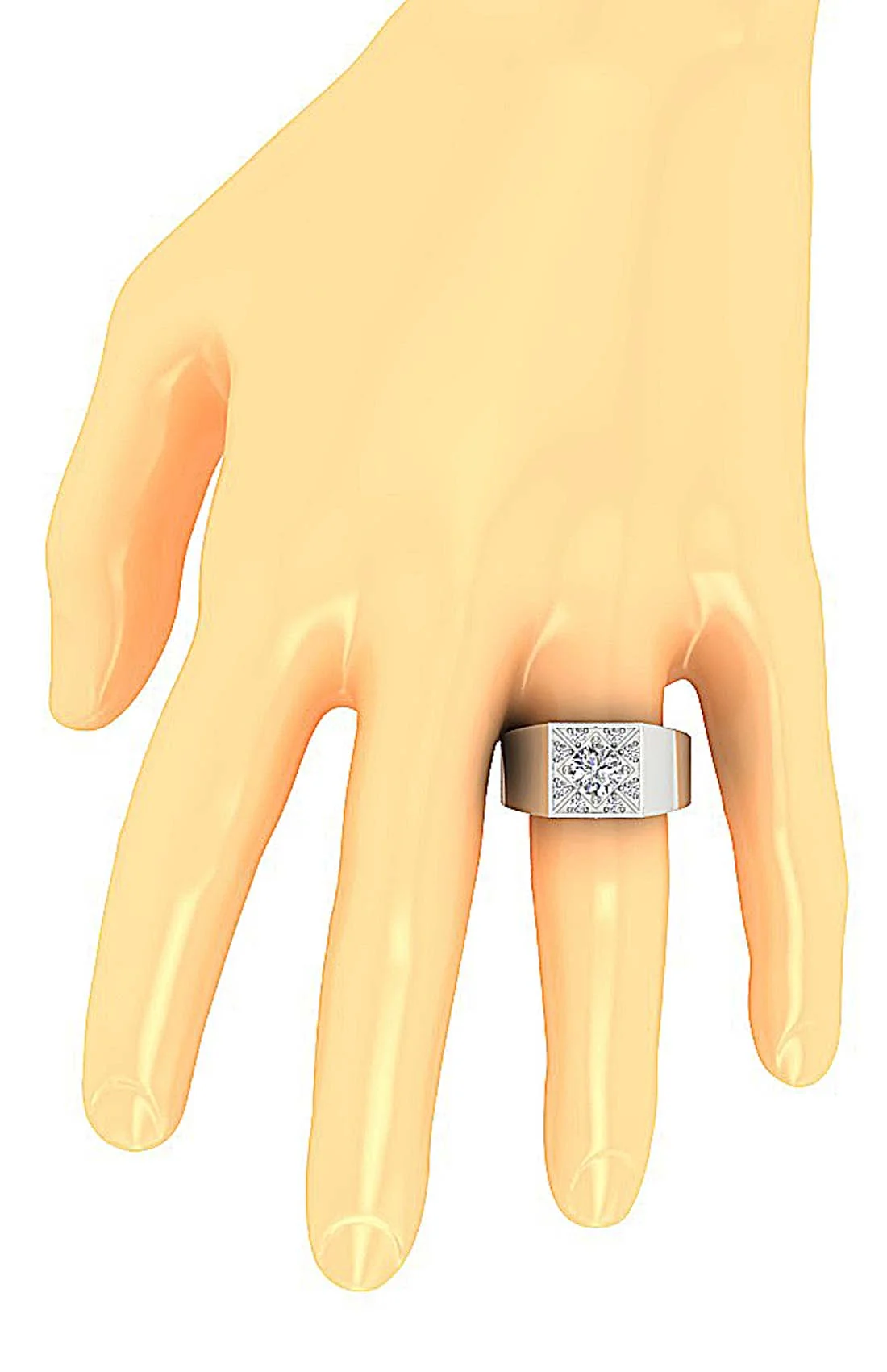The Olivia 1 Carat Center Round Cut Diamond Mens Engagement Ring 1.30TCW Prong Set 14k Yellow Gold - Image 7