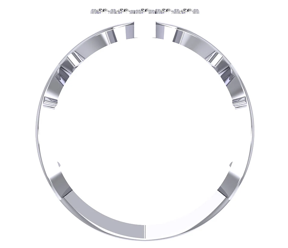 The Hazel Cross Anniversary Wedding Ring Round Cut Genuine Diamond 14K Solid White Gold - Image 5