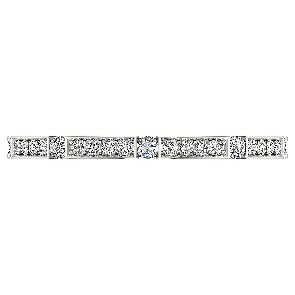 The Kennedy Anniversary Wedding Ring Round Diamond 14K White Gold Prong Set 1.75 MM - Image 7