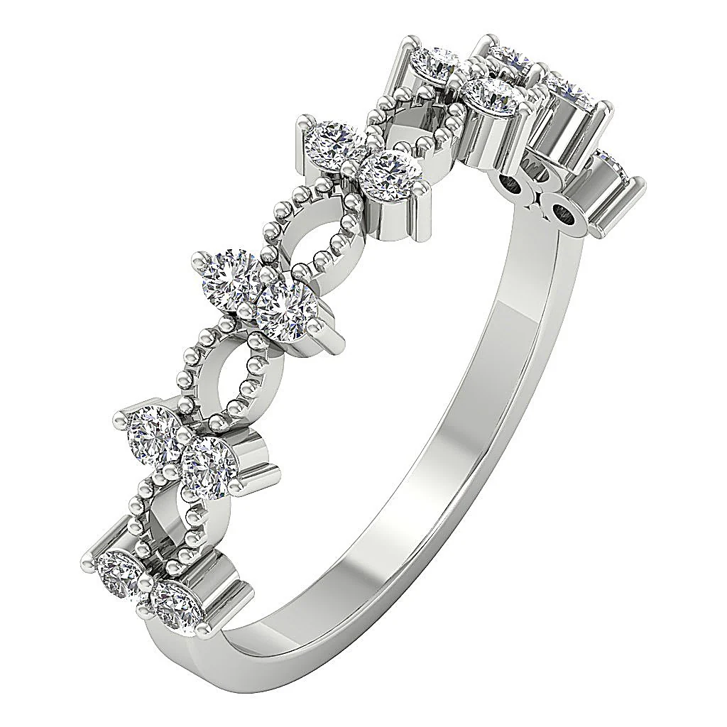 The Anna Designer Anniversary Ring Round Diamond 14K Solid Gold Prong Set 5.20MM
