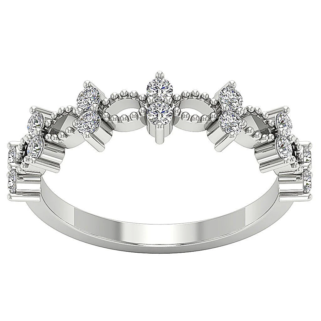 The Anna Designer Anniversary Ring Round Diamond 14K Solid Gold Prong Set 5.20MM - Image 5