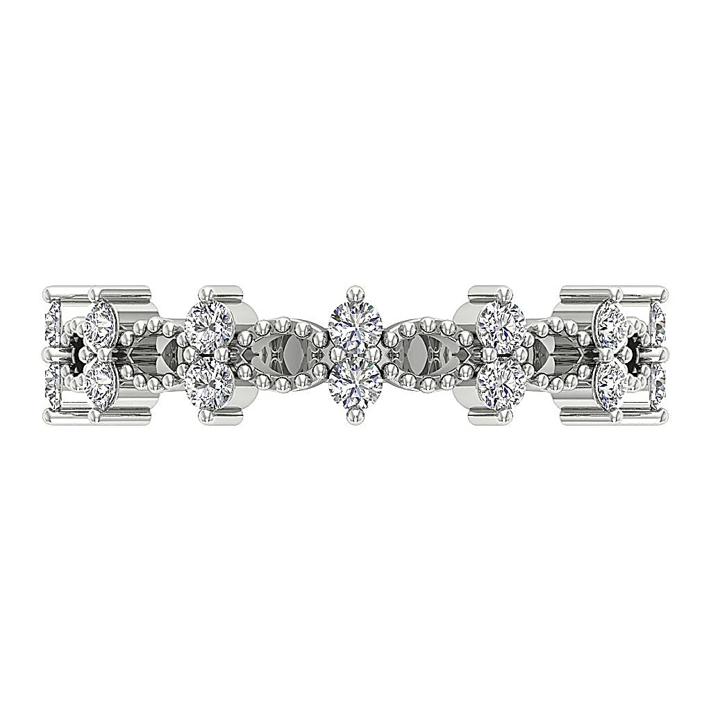 The Anna Designer Anniversary Ring Round Diamond 14K Solid Gold Prong Set 5.20MM - Image 6