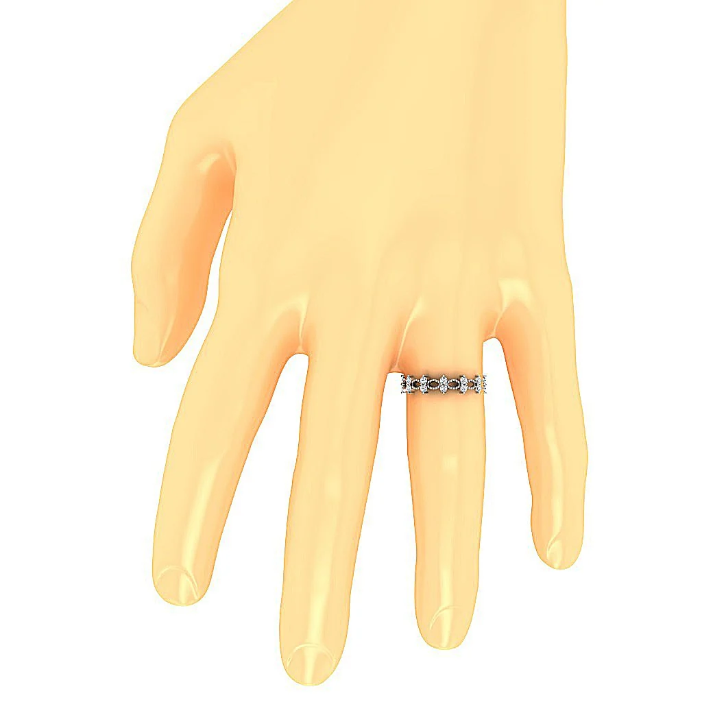 The Anna Designer Anniversary Ring Round Diamond 14K Solid Gold Prong Set 5.20MM - Image 7