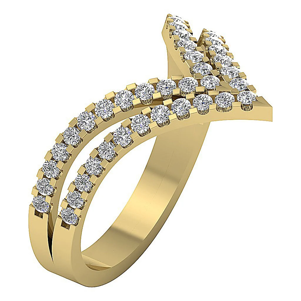 The Caroline Designer Anniversary Ring Round Diamond 14K Yellow Gold Prong Set 15.00 MM - Image 2
