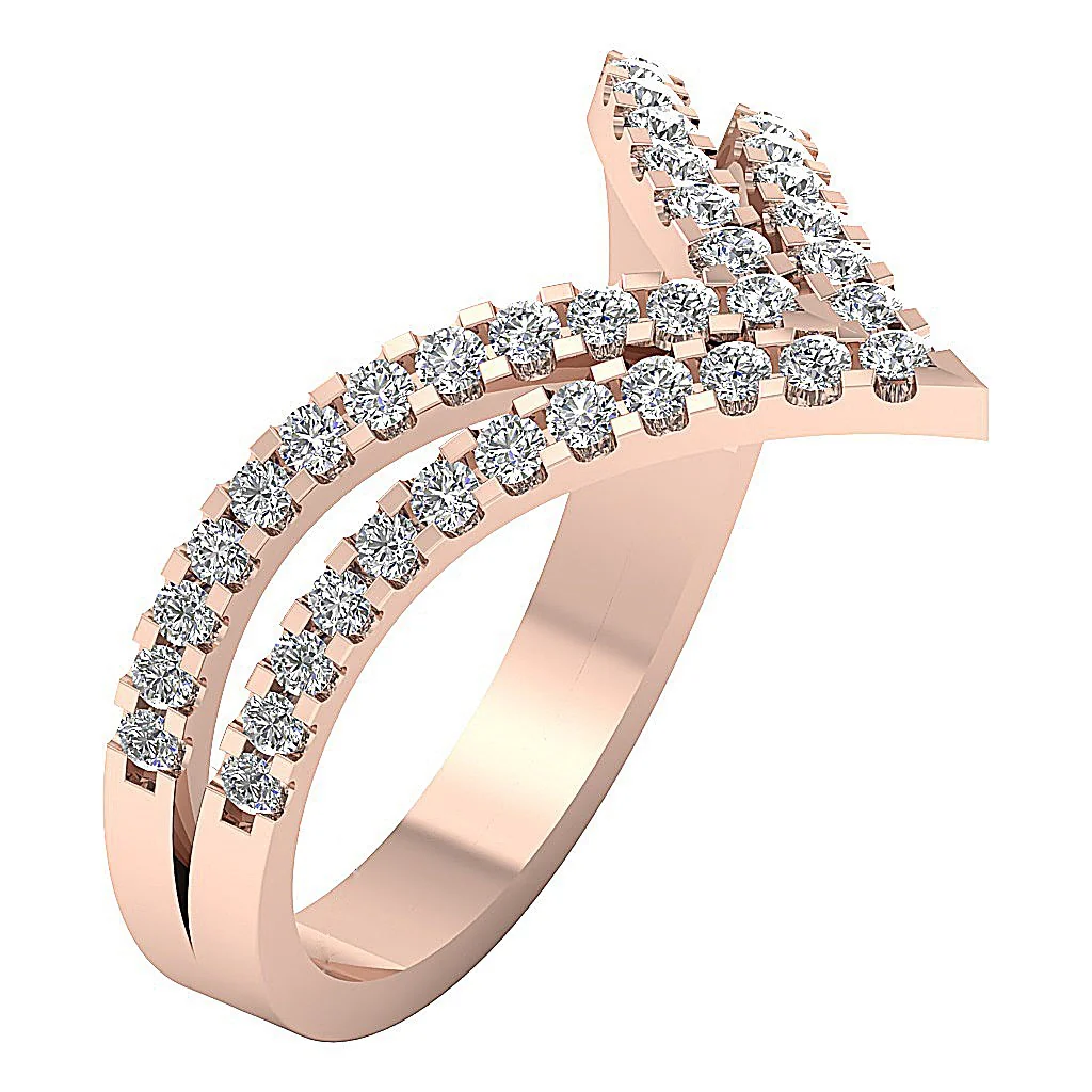 The Caroline Designer Anniversary Ring Round Diamond 14K Yellow Gold Prong Set 15.00 MM - Image 3
