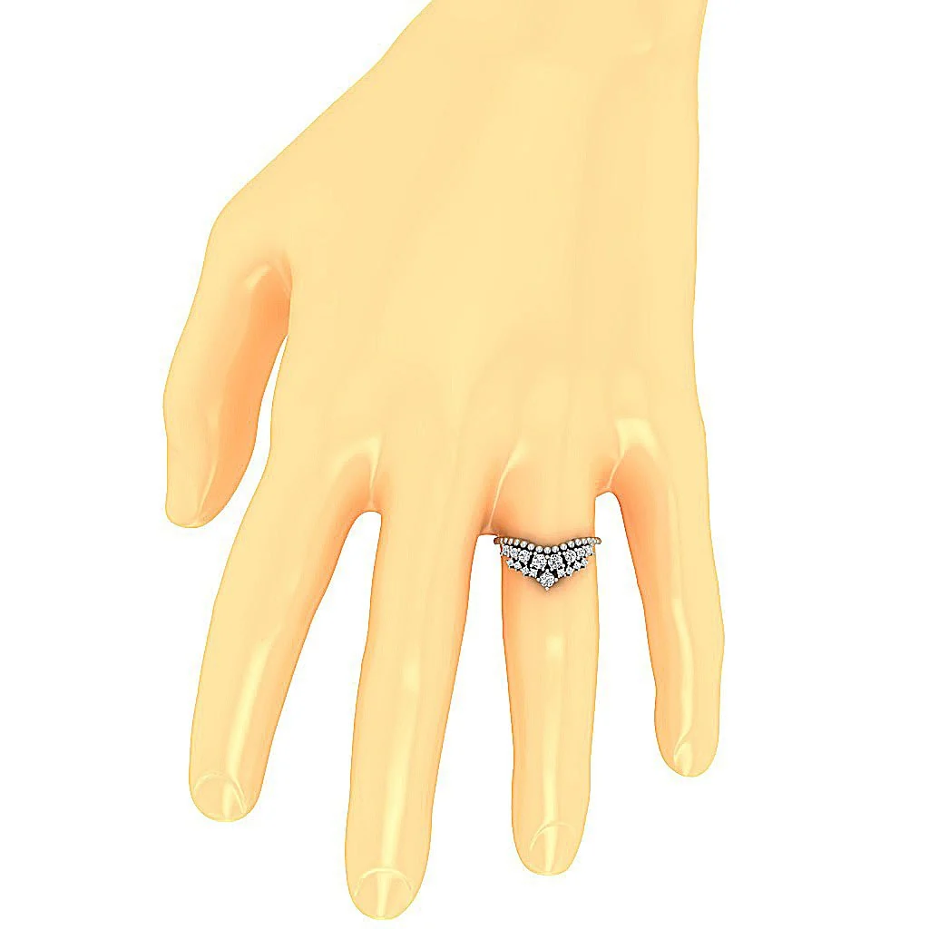 The Iris Designer Anniversary Ring Round Diamond 14K Solid Yellow Gold Prong Set 10.50 MM - Image 6