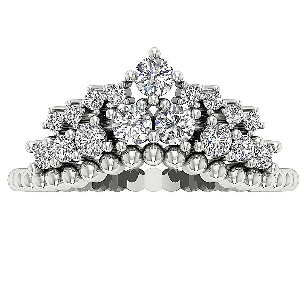 The Iris Designer Anniversary Ring Round Diamond 14K Solid Yellow Gold Prong Set 10.50 MM - Image 7