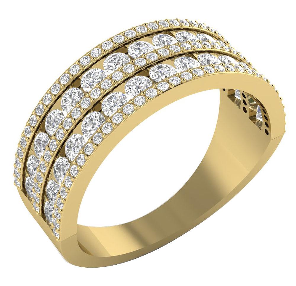 The Mia Round Diamond Designer Engagement Wedding Ring 14K Solid Yellow Gold