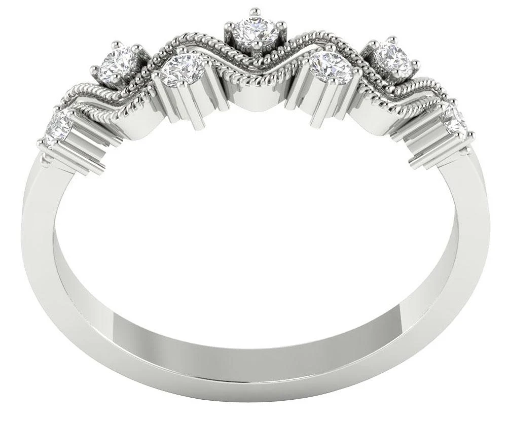The Delilah 7 Stone Designer Wedding Ring Genuine Diamond 14K Solid Gold Prong Set - Image 4