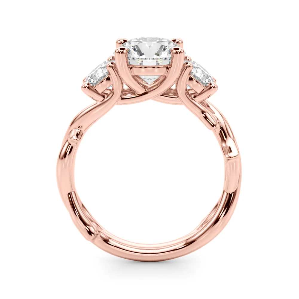 Designer Lab Grown Round Diamond VS/F 1.80-3.80Ct Three Stone Ring 14k Solid Gold - Image 6